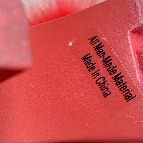 Faux Mink Red Strapless Chunky Heels - Picture 9 of 10